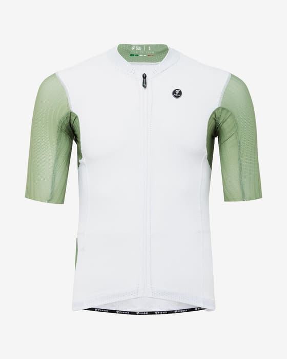 Maillot Pissei Sanremo manga corta blanco verde         
