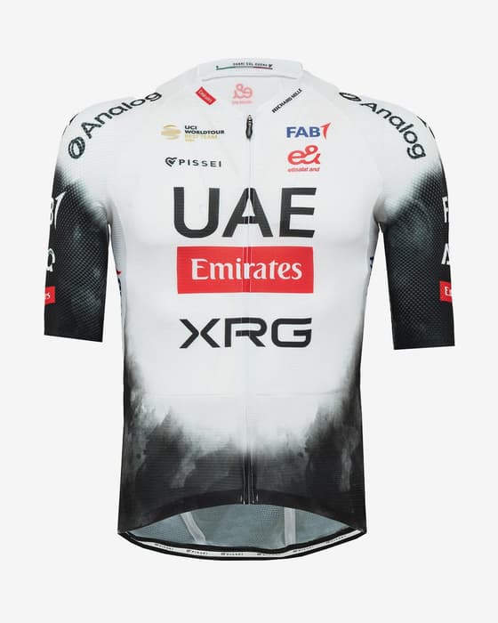 Maillot UAE Team Emirates 2025 Magistrale manches courtes blanc noir
