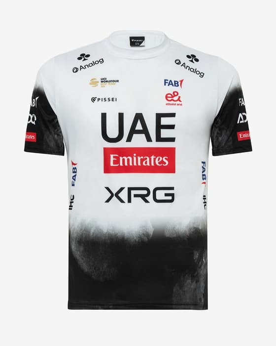 Camiseta UAE Team Emirates 2025 manga corta negro blanco
