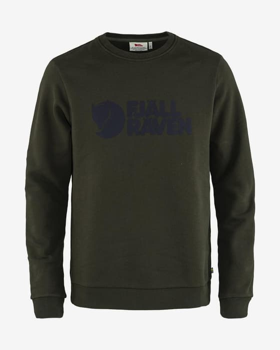 Jersey Fjällräven Logo manga larga verde militar azul