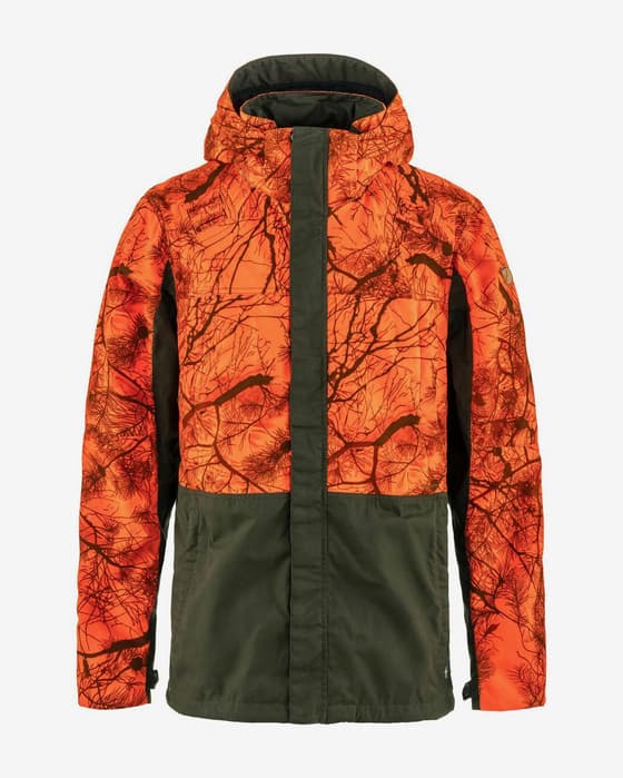 Giacca con cappuccio Fjällräven Drev Hybrid arancione verde scuro