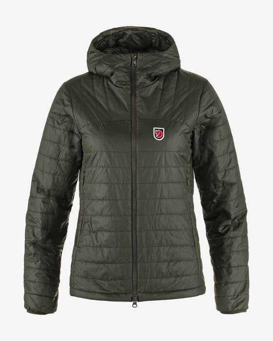 Giacca con cappuccio Fjällräven Expedition X-Lätt verde bosco donna