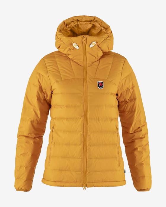 Giacca con cappuccio Fjällräven Expedition Pack Down giallo senape donna