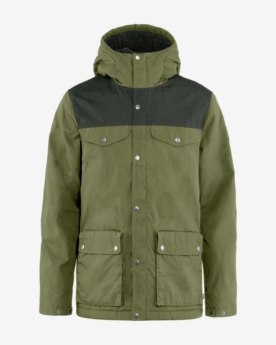 Giacca con cappuccio Fjällräven Greenland Winter verde grigio scuro