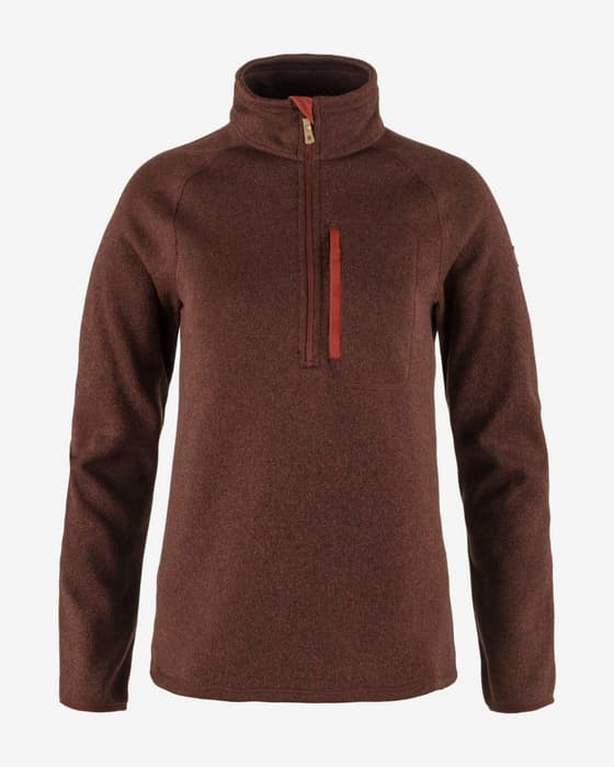 Forro polar Fjällräven Övik Fleece Half Zip violeta granate mujer