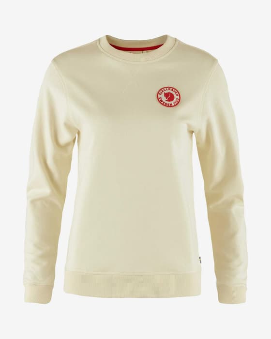 Sudadera Fjällräven 1960 Logo Badge blanco crema mujer