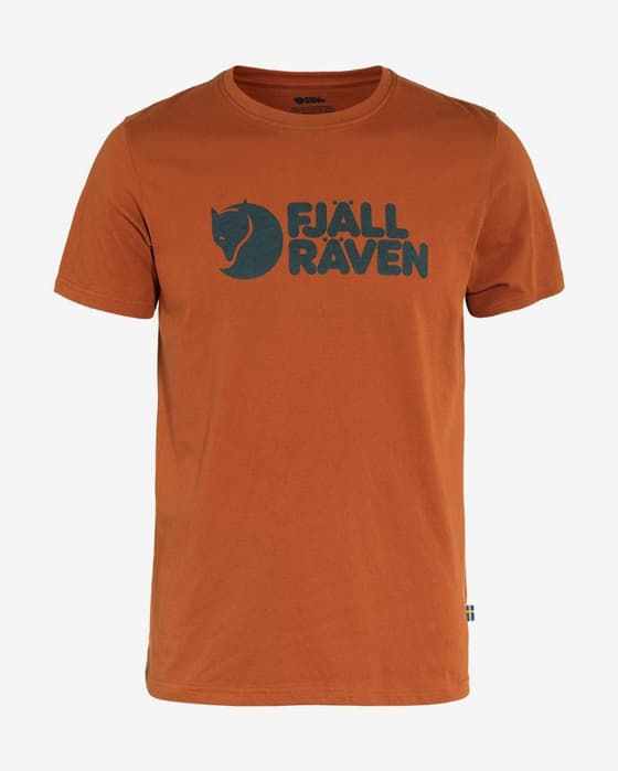 Fjällräven Logo Short Sleeve T-Shirt Brown Orange