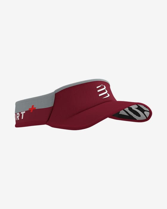 Visera Compressport Ultralight rojo gris