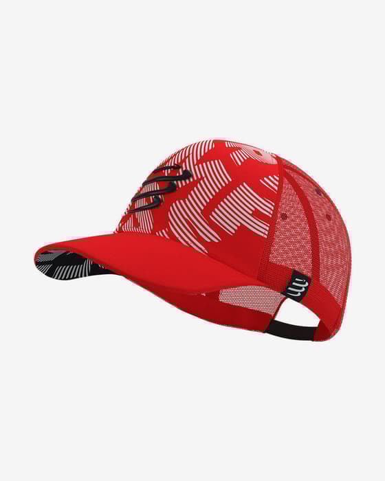 Gorra Compressport Trucker rojo blanco