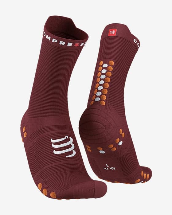 Calcetines Compressport Pro Racing v4.0 Run High rojo blanco
