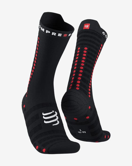 Calcetines Compressport Pro Racing v4.0 Ultralight Bike negro rojo