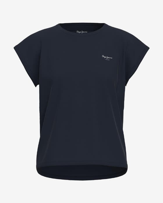 Camiseta Pepe Jeans Bloom sin mangas azul oscuro blanco mujer