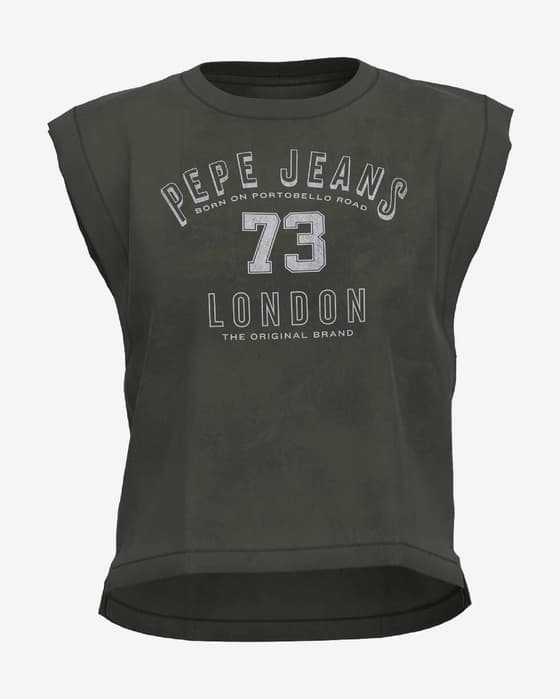 Camiseta Pepe Jeans Amber sin mangas verde oscuro mujer