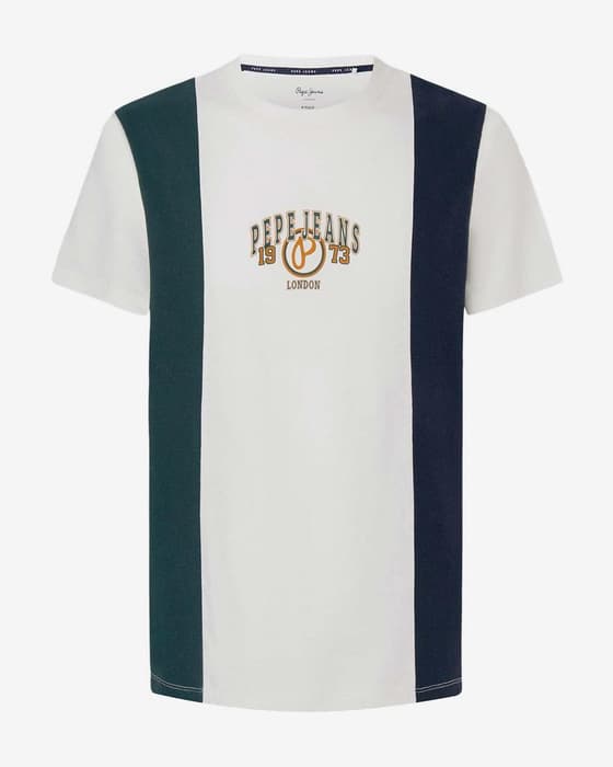 Camiseta  Pepe Jeans Woody manga corta azul verde blanco 