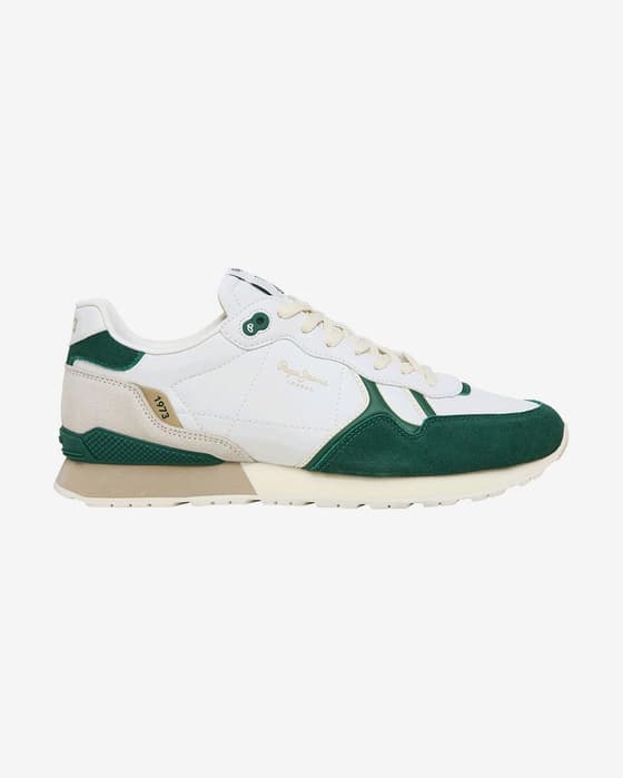 Zapatillas Pepe Jeans Brit Ivy verde blanco beige