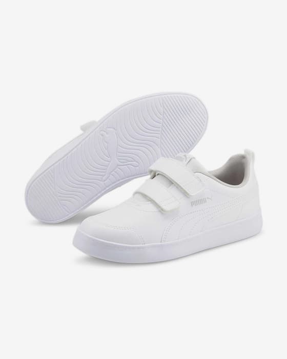 Zapatillas Puma Courtflex v2 con velcro blanco puro infantil