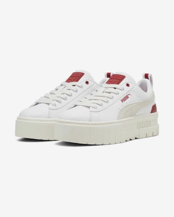 Zapatillas Puma Mayze blanco puro rojo mujer