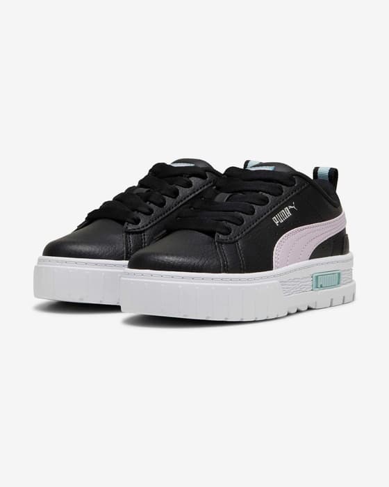 Ténis Puma Mayze Leather preto puro rosa menina