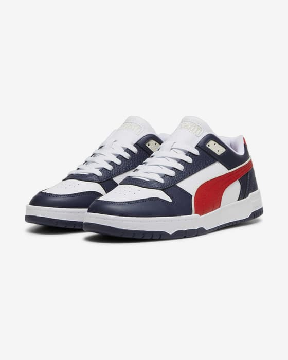 Zapatillas Puma RBD Game Low azul blanco rojo