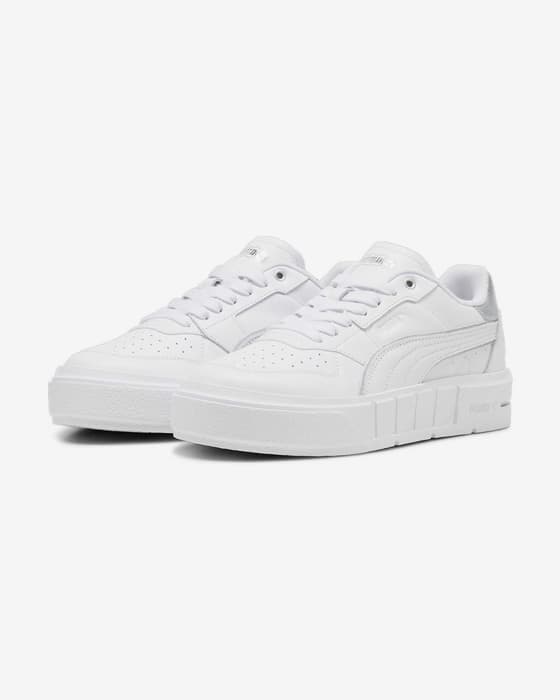Zapatillas Puma Cali Court Metallic blanco puro gris plata mujer