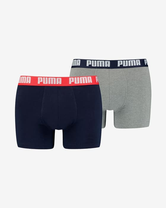 Puma Basic Boxershorts marineblau/grau (2er-Pack)