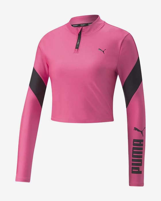 Sudadera Puma Fit Eversculpt Half Zip rosa negro mujer