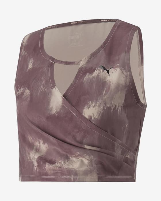 Top Puma Studio AOP Crop lila
