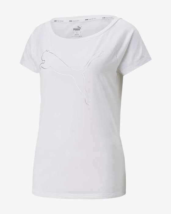 Camiseta Puma Train Favorite manga corta blanco gris mujer