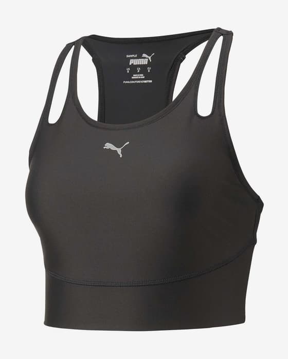 Camiseta Puma Run Ultraform Crop tirantes negro gris claro mujer