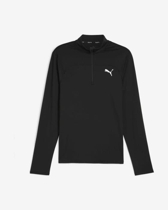 Camiseta Puma Cloudspun Half Zip manga larga negro