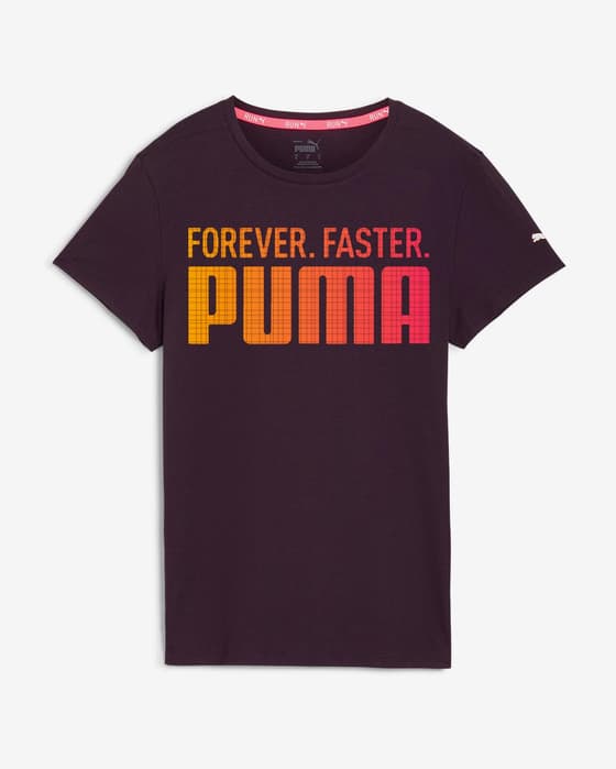 Camiseta Puma Run Favorites Forever Faster manga corta negro rosa mujer