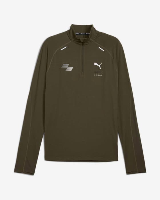 Sudadera Puma HYROX x PUMA Run Cloudspun Quarter Zip verde caqui