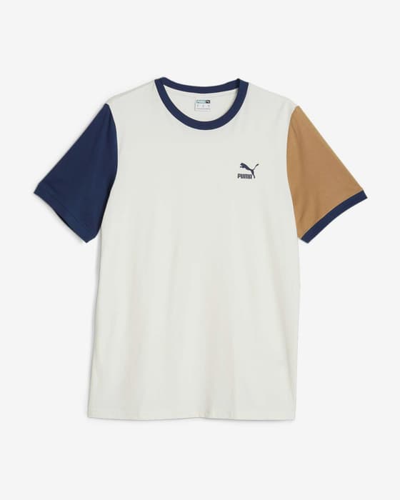 Camiseta Puma Classics Block manga corta blanco azul marino