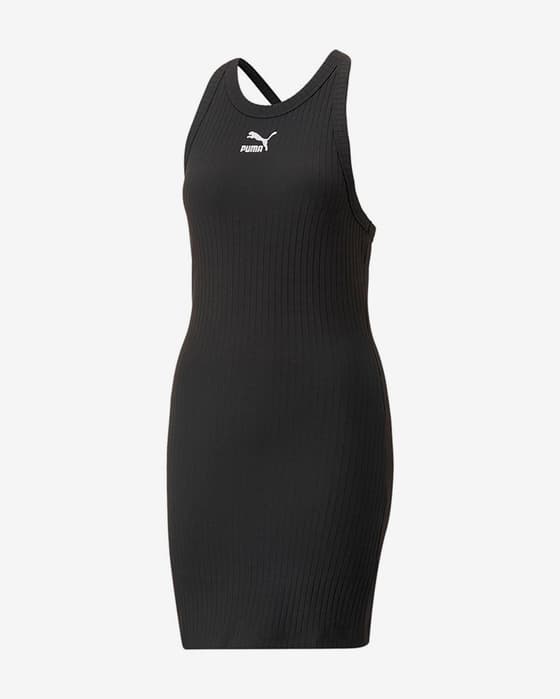Vestido Puma Classics Ribbed Sleeveless negro mujer