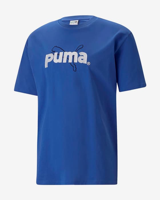 Camiseta Puma Logo Team Graphic manga corta azul