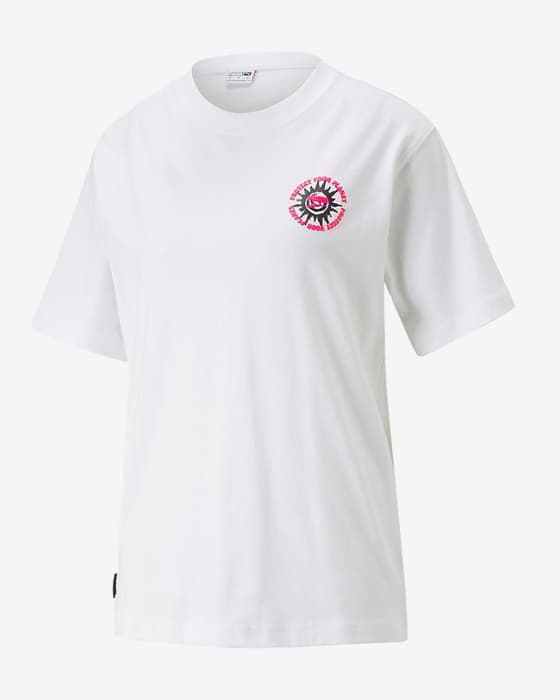Camiseta Puma Downtown Relaxed Graphic manga corta blanco mujer