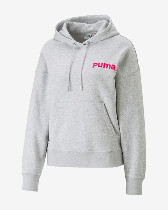 Sudadera con capucha Puma Team TR Light gris claro rosa mujer