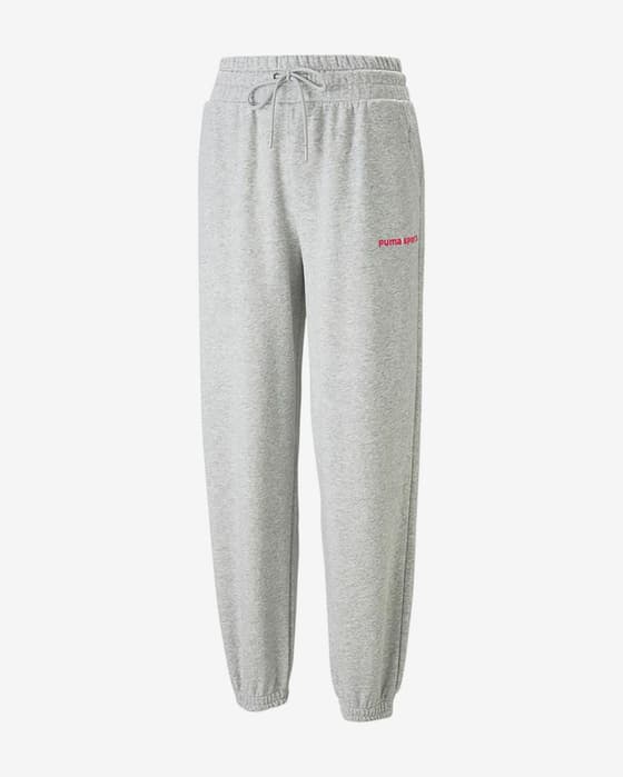 Pantalón largo Puma Team Classic gris claro rosa