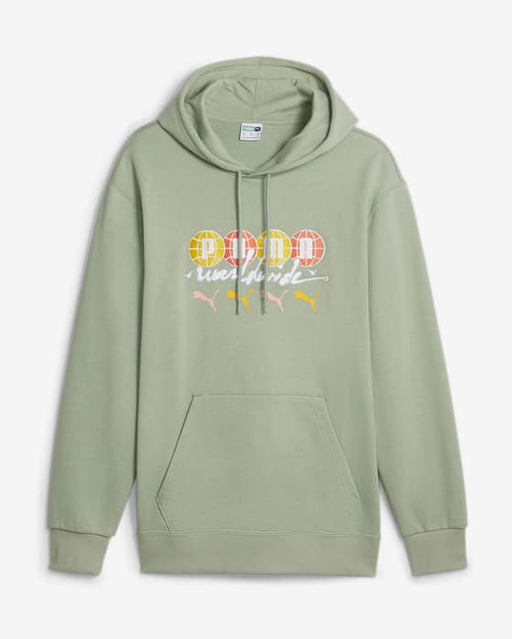 Sudadera con capucha Puma SWxP verde amarillo naranja