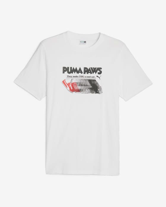 Camiseta Puma Graphics Paws manga corta blanco negro