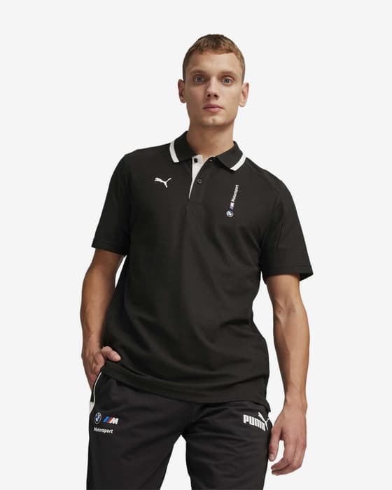 Polo Puma BMW MMS manga corta negro blanco