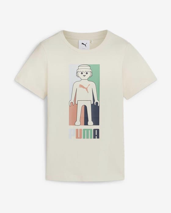 T-shirt Puma X Playmobil manica corta bianco crema bambini