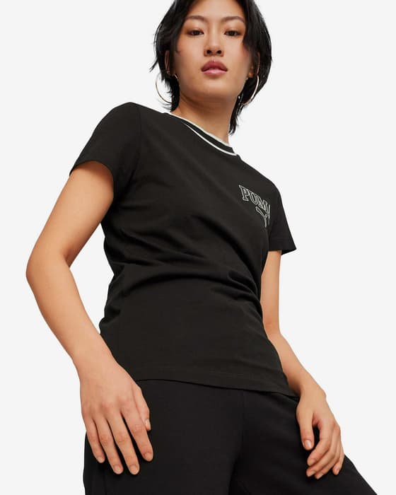 Camiseta Puma Squad manga corta negro puro mujer