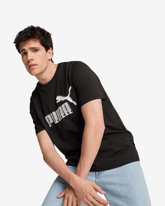 Puma Graphics Logo T-Shirt pechschwarz