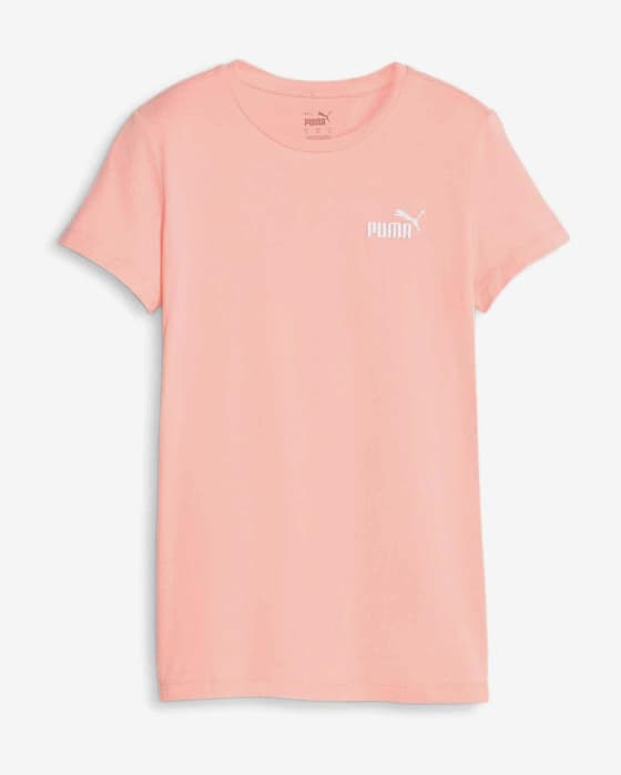 Camiseta Puma Essential + Embroidery manga corta rosa blanco mujer