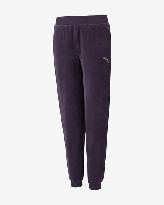 Pantalón largo Puma Alpha Velour morado niña