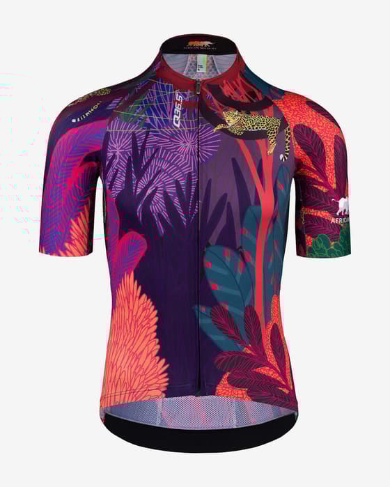 Maillot Q36.5 R2 African Wildlife Foundation manche courte violet rose.