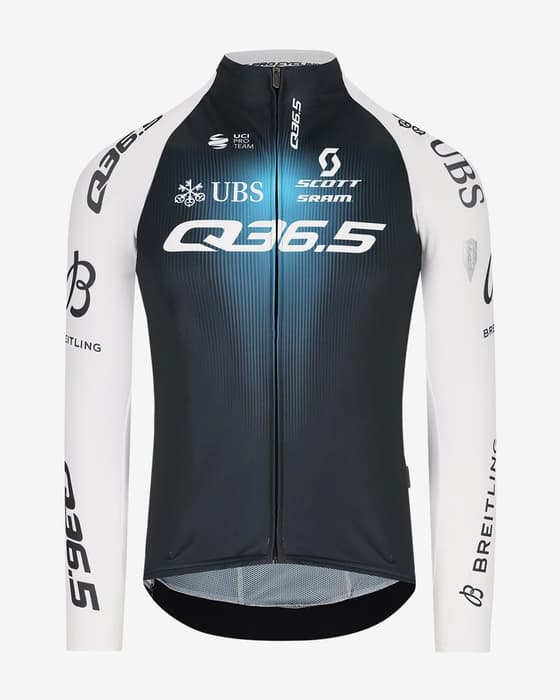 Maillot Q36.5 Gregarius Pro Cycling Team 2025 manches longues bleu noir blanc