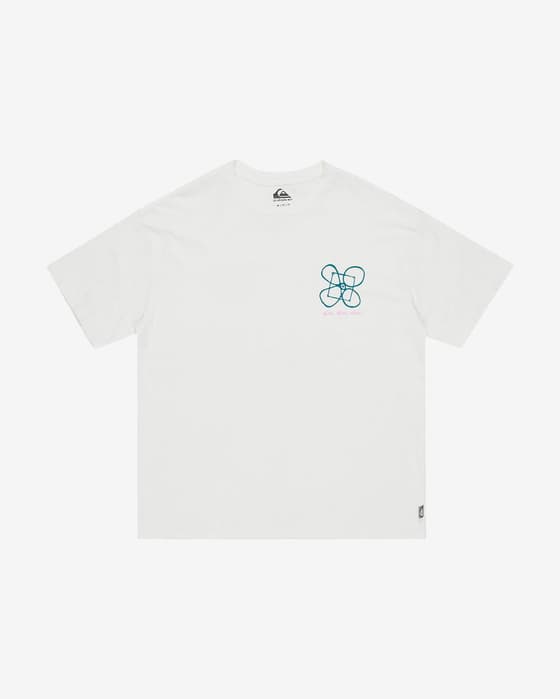 T-shirt Quiksilver Outside Inside manga curta branco azul