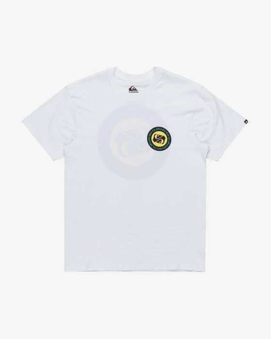 T-shirt Quiksilver Circle Back manga curta branco amarelo